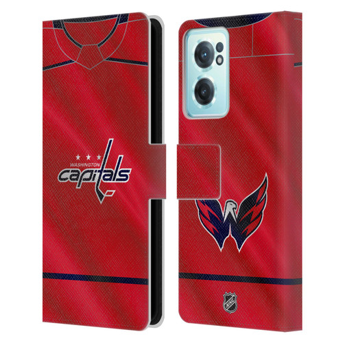 NHL Washington Capitals Jersey Leather Book Wallet Case Cover For OnePlus Nord CE 2 5G