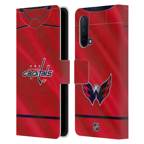 NHL Washington Capitals Jersey Leather Book Wallet Case Cover For OnePlus Nord CE 5G