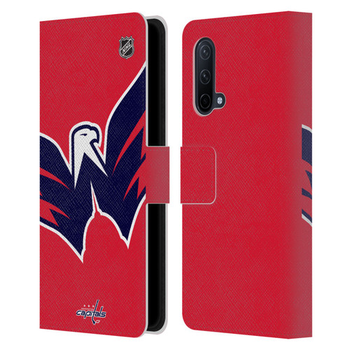 NHL Washington Capitals Oversized Leather Book Wallet Case Cover For OnePlus Nord CE 5G