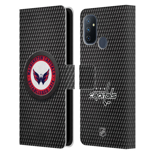 NHL Washington Capitals Puck Texture Leather Book Wallet Case Cover For OnePlus Nord N100