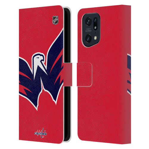 NHL Washington Capitals Oversized Leather Book Wallet Case Cover For OPPO Find X5