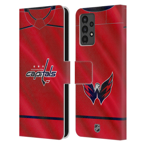 NHL Washington Capitals Jersey Leather Book Wallet Case Cover For Samsung Galaxy A13 (2022)