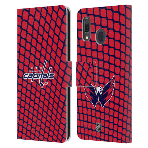 NHL Washington Capitals Net Pattern Leather Book Wallet Case Cover For Samsung Galaxy A33 5G (2022)