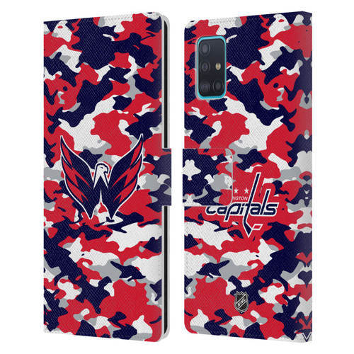 NHL Washington Capitals Camouflage Leather Book Wallet Case Cover For Samsung Galaxy A51 (2019)