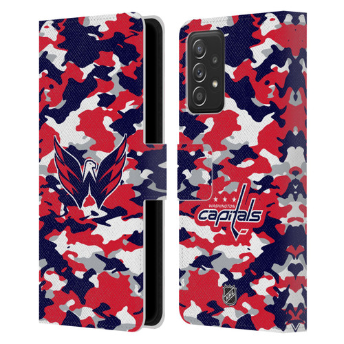 NHL Washington Capitals Camouflage Leather Book Wallet Case Cover For Samsung Galaxy A53 5G (2022)