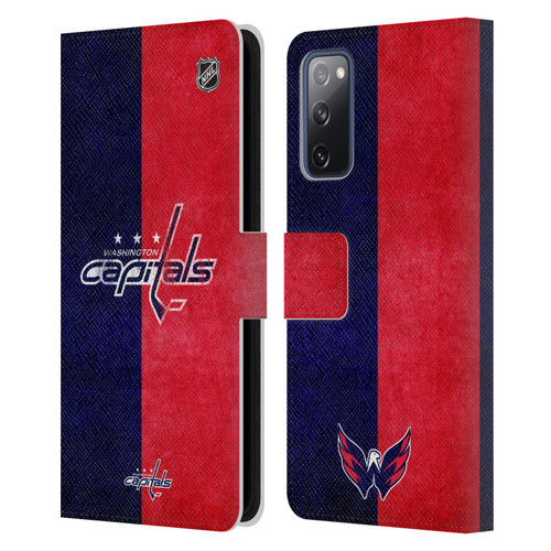 NHL Washington Capitals Half Distressed Leather Book Wallet Case Cover For Samsung Galaxy S20 FE / 5G