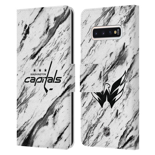 NHL Washington Capitals Marble Leather Book Wallet Case Cover For Samsung Galaxy S10