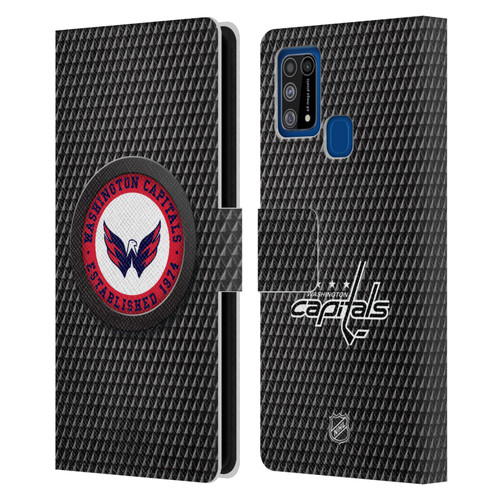 NHL Washington Capitals Puck Texture Leather Book Wallet Case Cover For Samsung Galaxy M31 (2020)