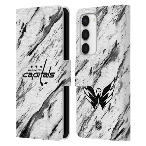 NHL Washington Capitals Marble Leather Book Wallet Case Cover For Samsung Galaxy S23 5G