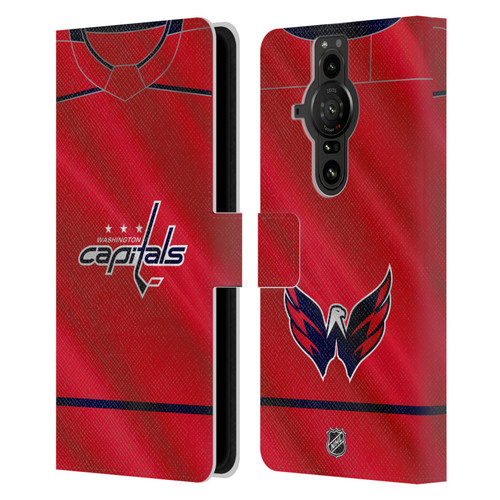 NHL Washington Capitals Jersey Leather Book Wallet Case Cover For Sony Xperia Pro-I