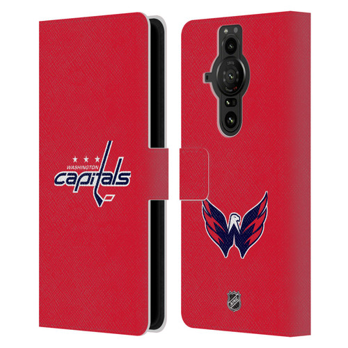 NHL Washington Capitals Plain Leather Book Wallet Case Cover For Sony Xperia Pro-I