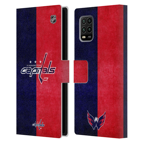 NHL Washington Capitals Half Distressed Leather Book Wallet Case Cover For Xiaomi Mi 10 Lite 5G