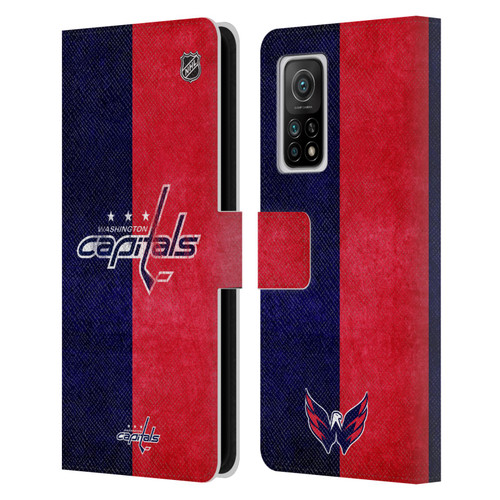NHL Washington Capitals Half Distressed Leather Book Wallet Case Cover For Xiaomi Mi 10T 5G