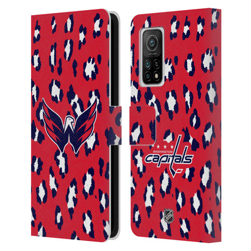 NHL Washington Capitals Leopard Patten Leather Book Wallet Case Cover For Xiaomi Mi 10T 5G