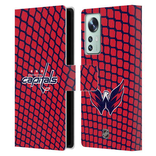 NHL Washington Capitals Net Pattern Leather Book Wallet Case Cover For Xiaomi 12