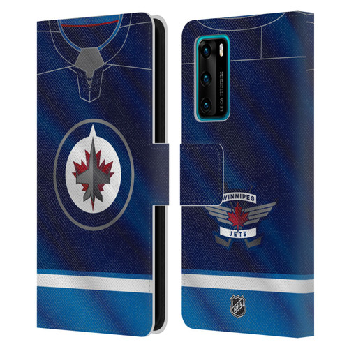 NHL Winnipeg Jets Jersey Leather Book Wallet Case Cover For Huawei P40 5G