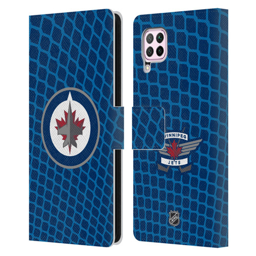NHL Winnipeg Jets Net Pattern Leather Book Wallet Case Cover For Huawei Nova 6 SE / P40 Lite