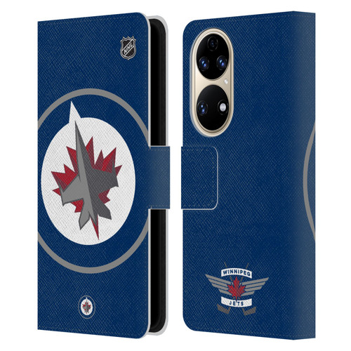 NHL Winnipeg Jets Oversized Leather Book Wallet Case Cover For Huawei P50