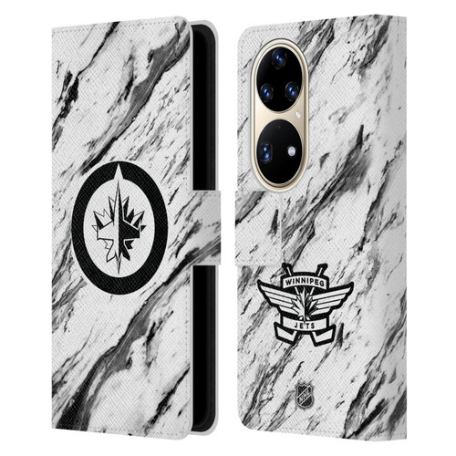NHL Winnipeg Jets Marble Leather Book Wallet Case Cover For Huawei P50 Pro