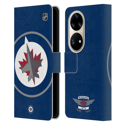 NHL Winnipeg Jets Oversized Leather Book Wallet Case Cover For Huawei P50 Pro