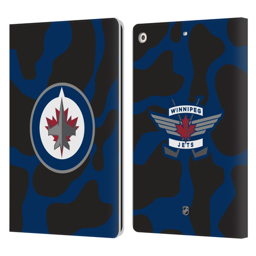 NHL Winnipeg Jets Cow Pattern Leather Book Wallet Case Cover For Apple iPad 10.2 2019/2020/2021