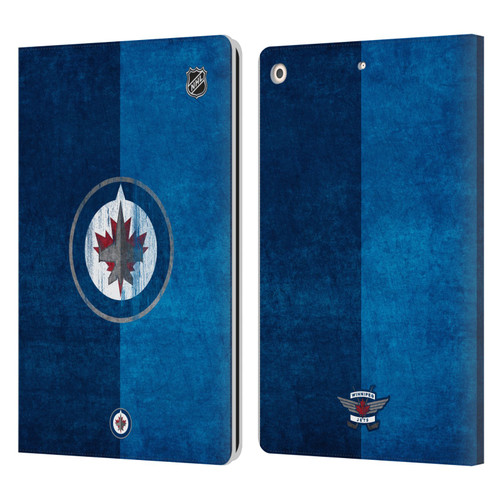 NHL Winnipeg Jets Half Distressed Leather Book Wallet Case Cover For Apple iPad 10.2 2019/2020/2021