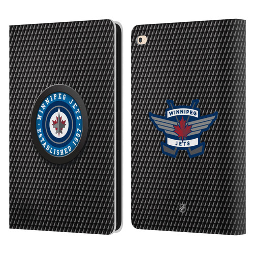 NHL Winnipeg Jets Puck Texture Leather Book Wallet Case Cover For Apple iPad Air 2 (2014)