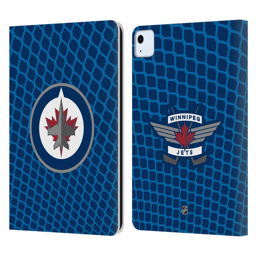 NHL Winnipeg Jets Net Pattern Leather Book Wallet Case Cover For Apple iPad Air 2020 / 2022