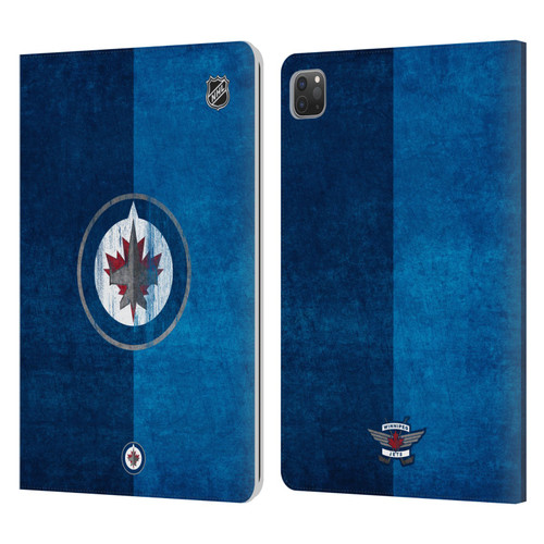 NHL Winnipeg Jets Half Distressed Leather Book Wallet Case Cover For Apple iPad Pro 11 2020 / 2021 / 2022