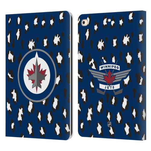 NHL Winnipeg Jets Leopard Patten Leather Book Wallet Case Cover For Apple iPad 9.7 2017 / iPad 9.7 2018