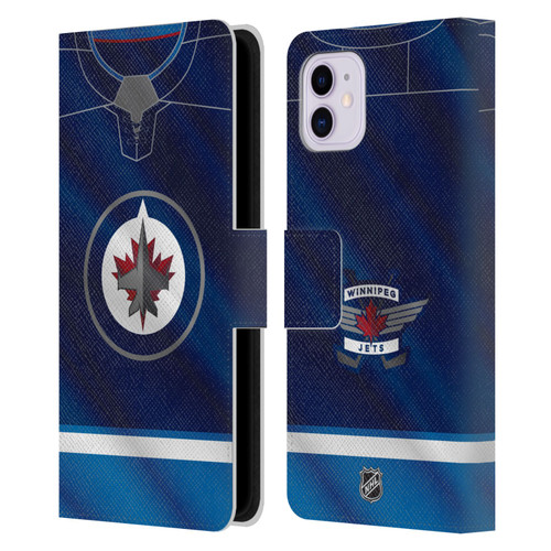 NHL Winnipeg Jets Jersey Leather Book Wallet Case Cover For Apple iPhone 11