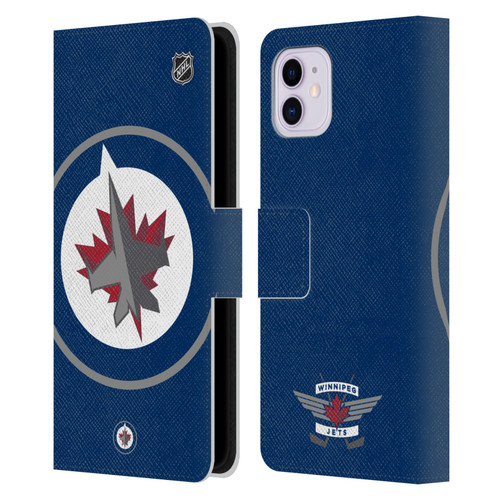 NHL Winnipeg Jets Oversized Leather Book Wallet Case Cover For Apple iPhone 11