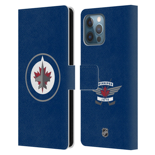 NHL Winnipeg Jets Plain Leather Book Wallet Case Cover For Apple iPhone 12 Pro Max