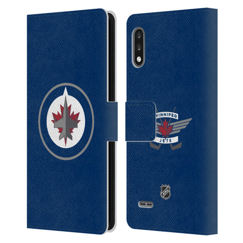 NHL Winnipeg Jets Plain Leather Book Wallet Case Cover For LG K22