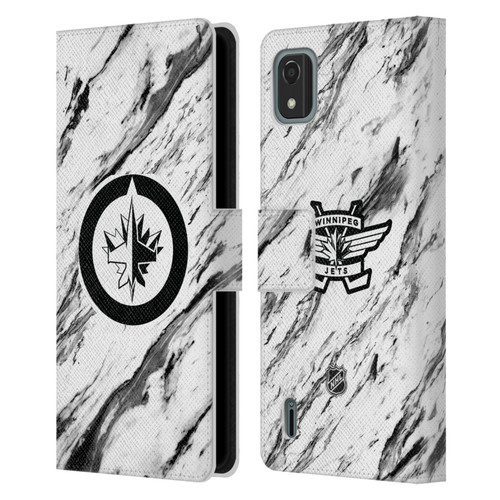 NHL Winnipeg Jets Marble Leather Book Wallet Case Cover For Nokia C2 2nd Edition