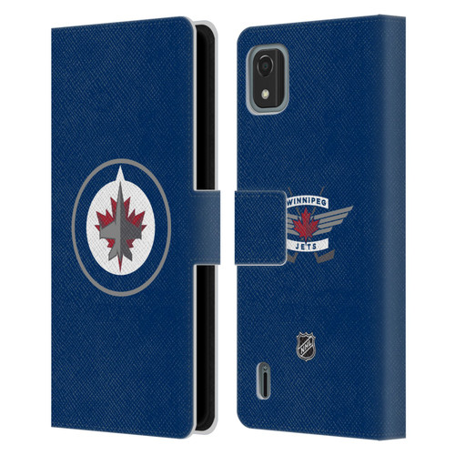 NHL Winnipeg Jets Plain Leather Book Wallet Case Cover For Nokia C2 2nd Edition