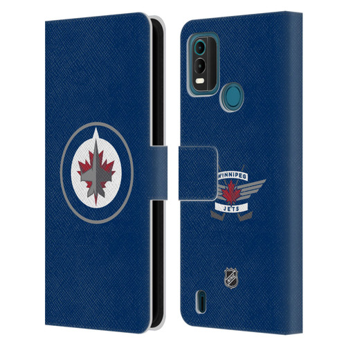 NHL Winnipeg Jets Plain Leather Book Wallet Case Cover For Nokia G11 Plus
