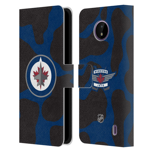 NHL Winnipeg Jets Cow Pattern Leather Book Wallet Case Cover For Nokia C10 / C20