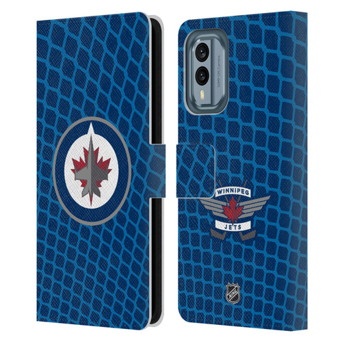 NHL Winnipeg Jets Net Pattern Leather Book Wallet Case Cover For Nokia X30