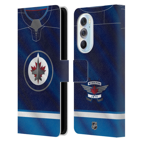 NHL Winnipeg Jets Jersey Leather Book Wallet Case Cover For Motorola Edge X30