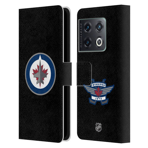 NHL Winnipeg Jets Plain Leather Book Wallet Case Cover For OnePlus 10 Pro