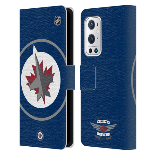 NHL Winnipeg Jets Oversized Leather Book Wallet Case Cover For OnePlus 9 Pro