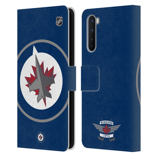 NHL Winnipeg Jets Oversized Leather Book Wallet Case Cover For OnePlus Nord 5G