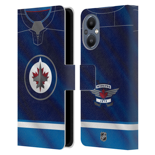 NHL Winnipeg Jets Jersey Leather Book Wallet Case Cover For OnePlus Nord N20 5G