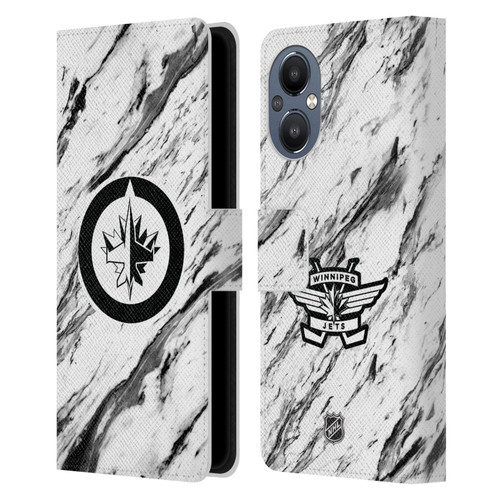 NHL Winnipeg Jets Marble Leather Book Wallet Case Cover For OnePlus Nord N20 5G