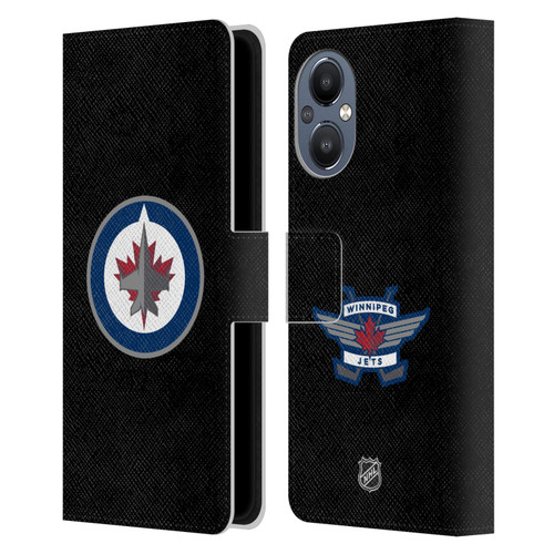 NHL Winnipeg Jets Plain Leather Book Wallet Case Cover For OnePlus Nord N20 5G