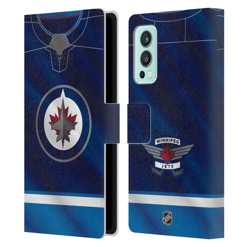 NHL Winnipeg Jets Jersey Leather Book Wallet Case Cover For OnePlus Nord 2 5G