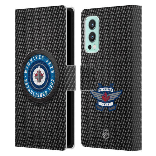 NHL Winnipeg Jets Puck Texture Leather Book Wallet Case Cover For OnePlus Nord 2 5G