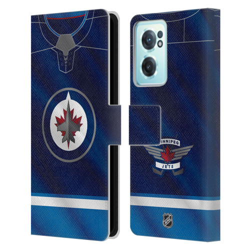 NHL Winnipeg Jets Jersey Leather Book Wallet Case Cover For OnePlus Nord CE 2 5G