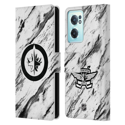 NHL Winnipeg Jets Marble Leather Book Wallet Case Cover For OnePlus Nord CE 2 5G